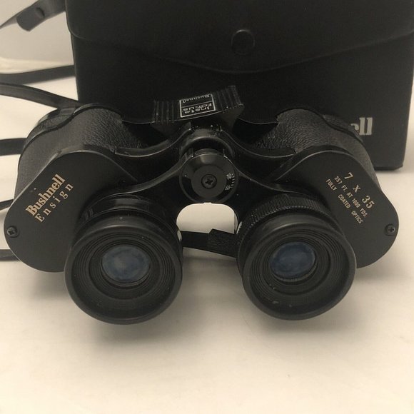 Vintage 60s Bushnell Ensign Binoculars 7x35 Insta Focus Case For Parts Repair - Picture 2 of 16
